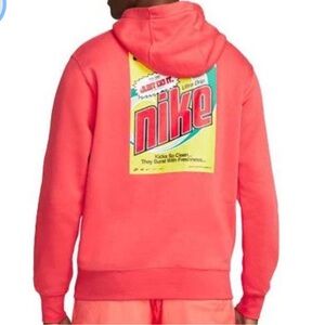 Nike Graphic Sportswear Keep It Clean Casual Sports Pullover Orange/Red Sz M